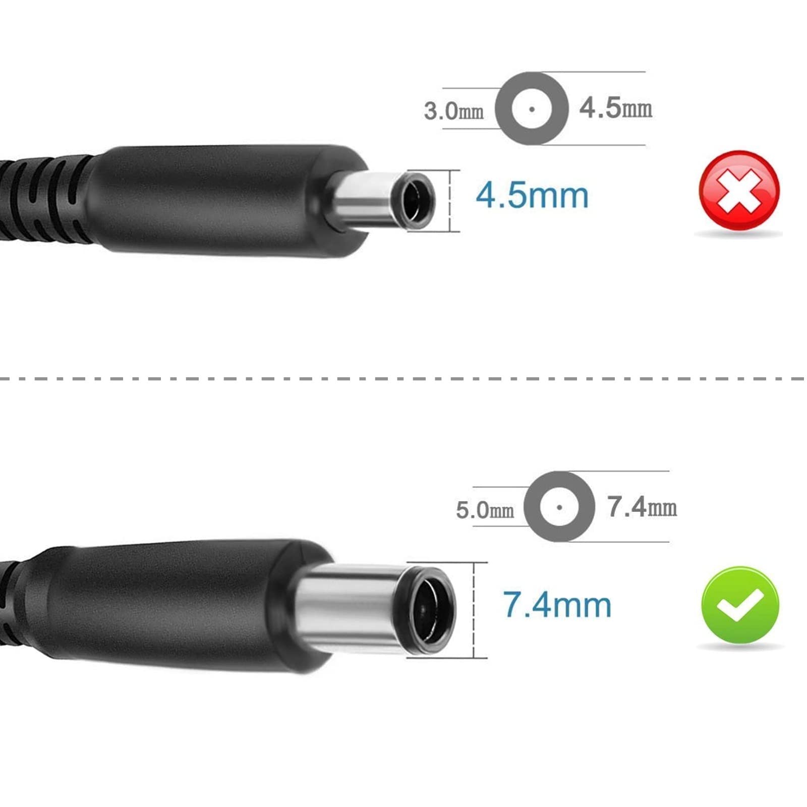 Dell Genuine 65W Charger For Latitude 3160, 3180, 3189, 3330, 3380, 3480, 3570, 3580, 5480, 5280, 5580, 7270, 7480 Laptop AC Adapter PSU With UK Power Cord