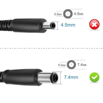 Dell Genuine 65W Charger For Latitude 3160, 3180, 3189, 3330, 3380, 3480, 3570, 3580, 5480, 5280, 5580, 7270, 7480 Laptop AC Adapter PSU With UK Power Cord